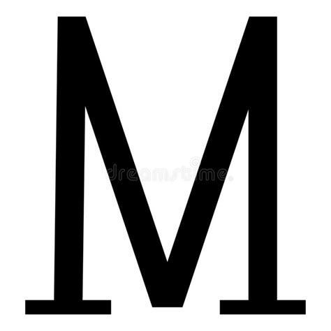Mu Greek Symbol Capital Letter Uppercase Font Icon Black Color Vector