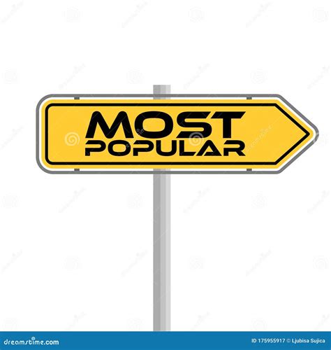 Most Popular Sign Isolated On White Background Stock Vector