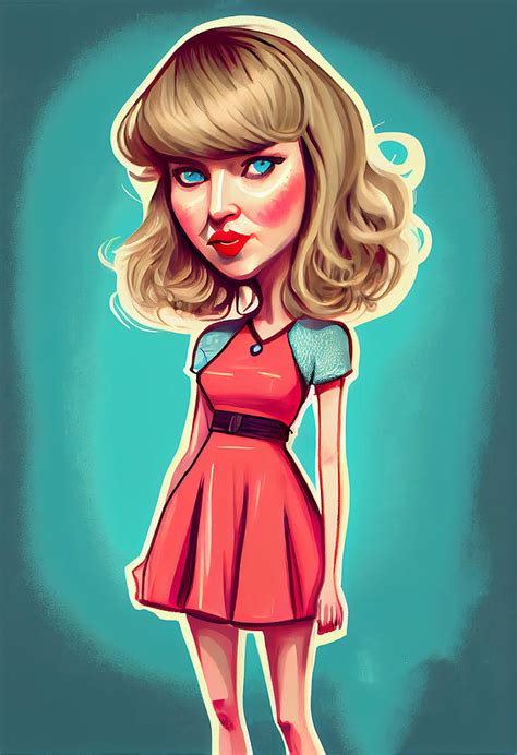 Taylor Swift Caricature Mixed Media By Stephen Smith Galleries Fine