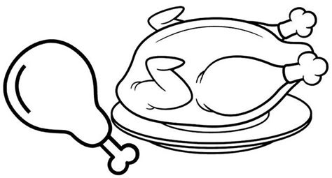 Delicious Fried Chicken In The Plate Coloring Page Chicken Coloring