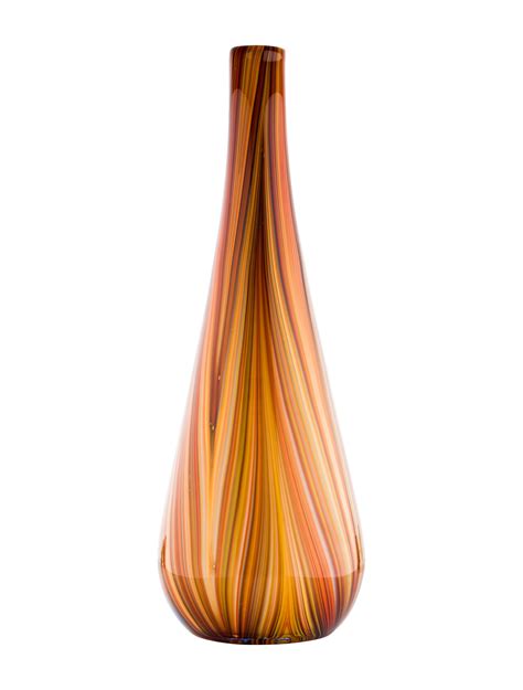 Decorative Vase Orange Handblown Glass Vase Blue Decorative Accents Decor And Accessories