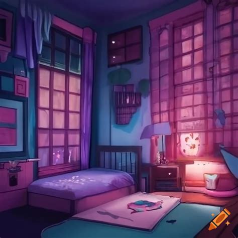 dreamy anime inspired bedroom on craiyon