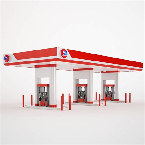 Gas Station 3d Model