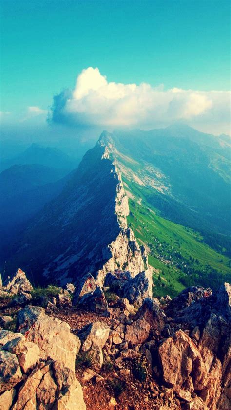 Aerial View Mountain Peak Cloud 4k Ultra Hd Mobile Wallpaper Nature