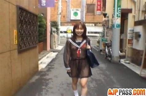 mikan see through uniform in public