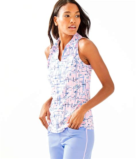 Lilly Pulitzer Upf 50 Luxletic Martina Polo Top In Blue Lyst