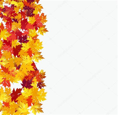 Elegant Autumn Background With Maple Leaves Against White