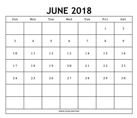 Download Blank June 2018 Calendar A4 Template Calendar Printables