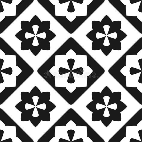 Tile Black And White Decorative Floor Tiles Vector Pattern Stock Vector