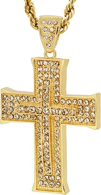 Hot New Gold Tone The Thugsta Cross Mens Pendant With Free 30 Rope