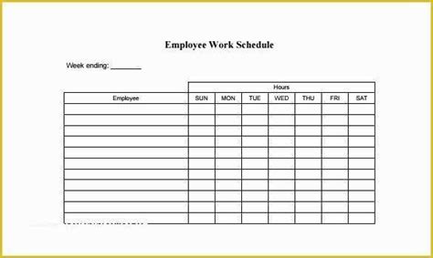 Free Work Schedule Template Of 10 Best Of Free Printable Blank Employee