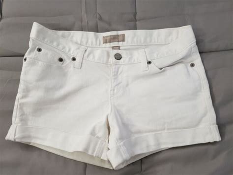 Banana Republic Womens Size 250 White Cotton Chino Cuffed Shorts Ebay