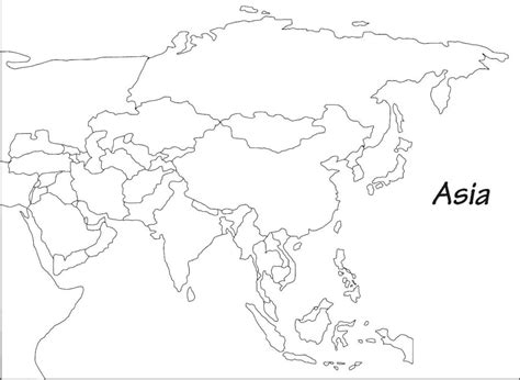 Free Detailed Printable Blank Map Of Asia Template Pdf