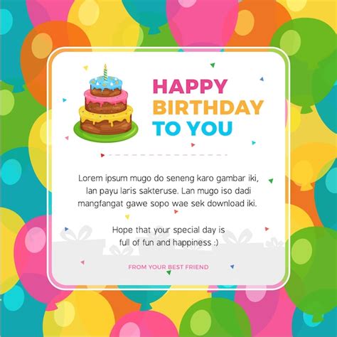 Premium Vector Happy Birthday Card Template