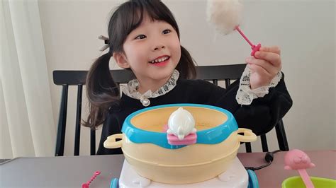 예빈이의 하프의솜사탕 메이커로 솜사탕 만들기 youtube