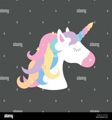 Colorful Rainbow Unicorn Vector Illustration Drawing Cute Unicorns