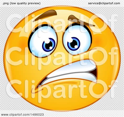 Clipart Of A Nervous Or Worried Emoji Royalty Free Vector