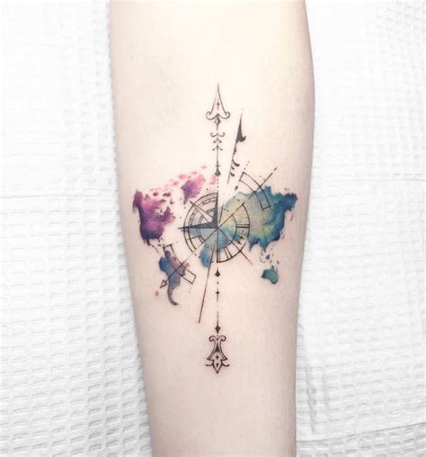 Share More Than 77 Watercolor Compass Tattoo Latest Ineteachers