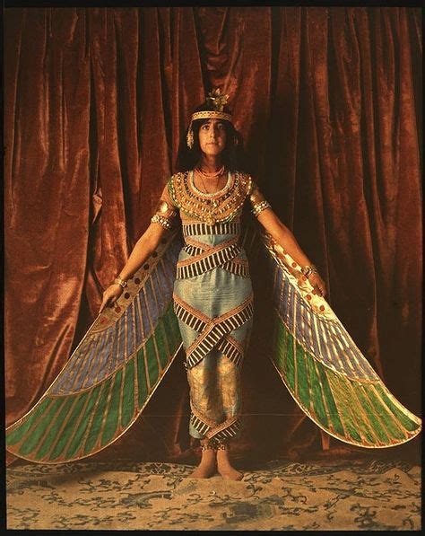 Dancer Wearing Egyptian Look Costume With Wings Reaching To The Floor Egyptian Costume