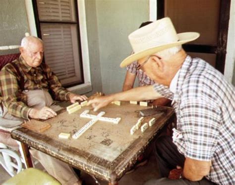 Texas Old Men Playing Dominos On Porch 1971 2 Photo Collectable