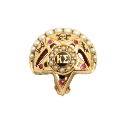 Vintage 14k Gold Kappa Sigma Pledge Pin With Pearls And Rubies Etsy