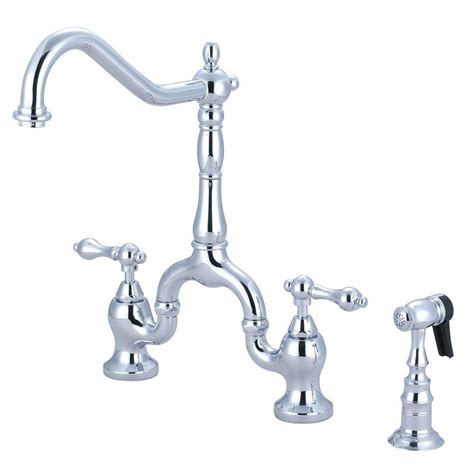 Different styles are being employed for kitchen faucets and bridge faucet is. Kingston Brass Victorian 2-Handle Bridge Kitchen Faucet ...