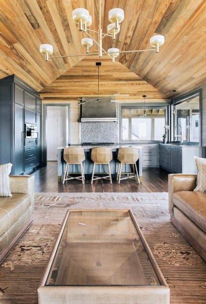 If a cleaner look is desired, caulk gaps. Top 60 Best Wood Ceiling Ideas - Wooden Interior Designs