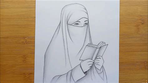 آموزش نقاشی بانو با حجاب