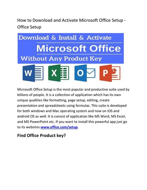 How To Download And Activate Microsoft Office Setup Office Setuppdf