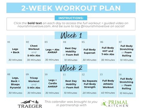 Week Workout Plan 2 Week Workout Plan Free Meal Plan Included Nourish