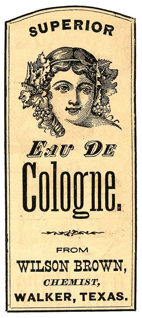 Vintage Clip Art Pretty Cologne Label Texas The Graphics Fairy