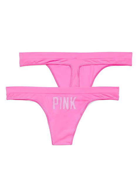 victoria s secret seamless thong panty in pink lyst