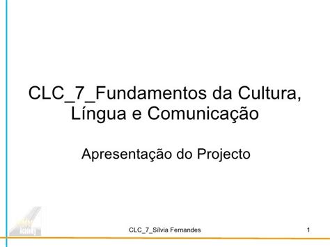 Clc 7 Fundamentos Da Cultura Língua E Comunicação