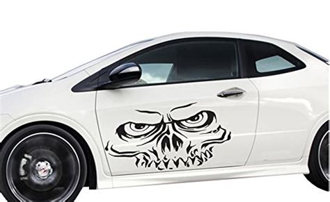 Fgd Car Skull Pinstripe Racing Side Graphic Decal Sticker Set Skl01