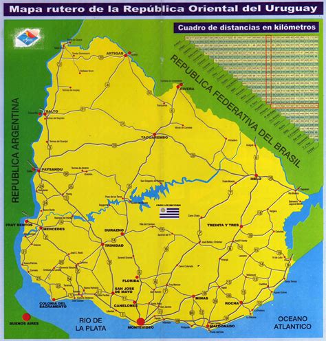 large scale road map of uruguay uruguay south america mapsland maps of the world