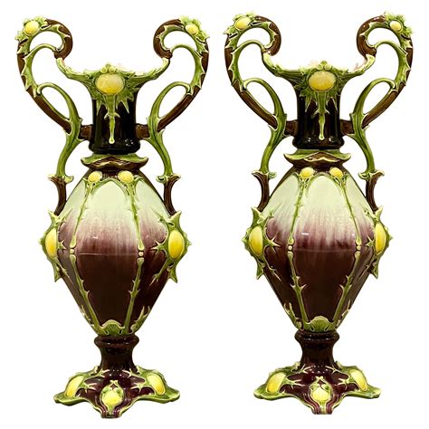 Pair Of Art Nouveau Vases By Julius Dressler At 1stdibs
