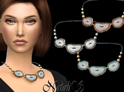 The Sims Resource Agate Slices Necklace By Natalis • Sims 4 Downloads