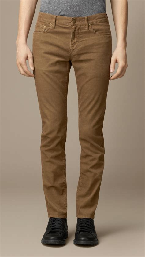Burberry Slim Fit Corduroy Trousers In Sand Brown Brown For Men Lyst Uk