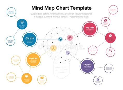 Mind Map Visualization Template With Colorful Sticky Notes And Hand