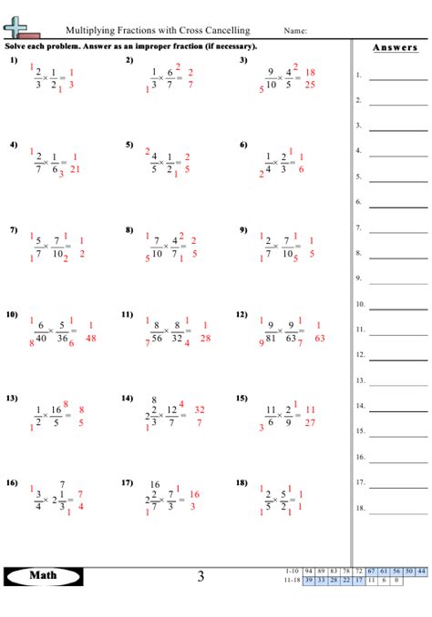 Greater than less than worksheets math aids from math aids com fractions worksheets answers , source: Multiplying Fractions With Cross Cancelling Worksheet With ...