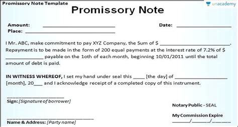 Types Of Promissory Notes India Dictionary