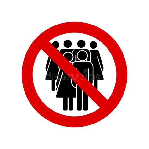 No Crowd Icon Quarantine Prohibition Sign Vector Illustration Stock