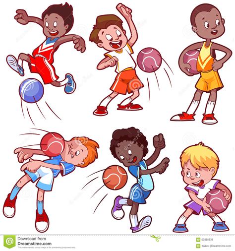 Cartoon Kids Playing Dodgeball Stock Vector Image 60365639