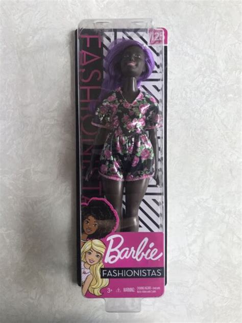 Barbie Fashionistas Doll 125 Curvy African American Black Purple Hair New Nib Ebay