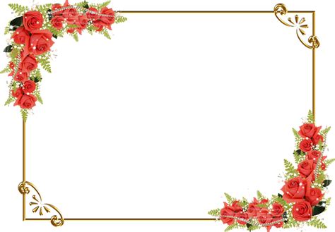 Download Rose Flower Border Drawing Red Png Image High Quality Hq Png