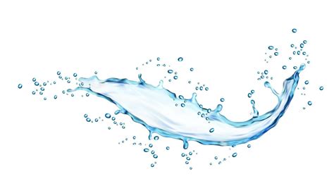Blue Water Wave Splash With Drops Water Flow 14041683 Vector Art At