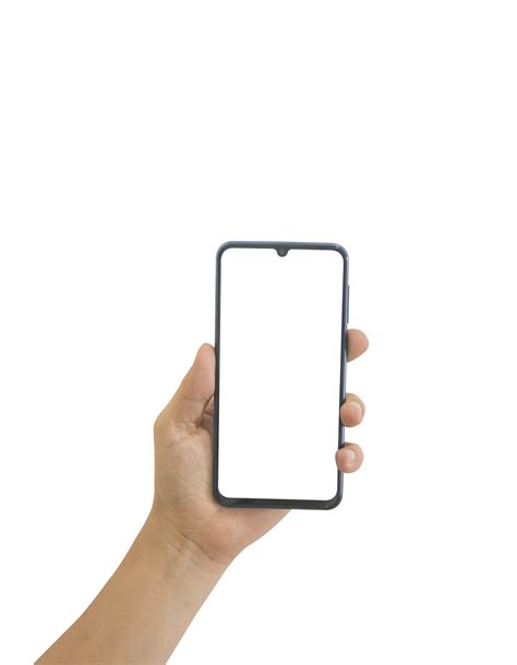 Hand Holding Smart Phone With White Blank Screen Isolated 10869772 Png