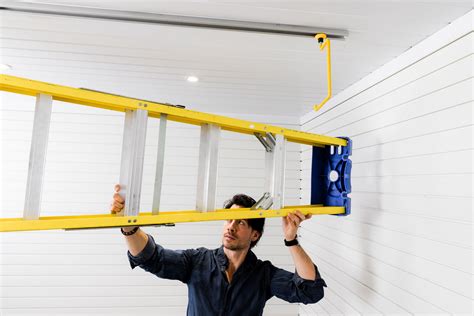 Ceiling Ladder Storage Kit With Powertrack Garage Storage The