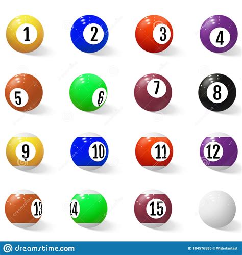Billiard Pool Or Snooker Balls With Numbers Stock Vector