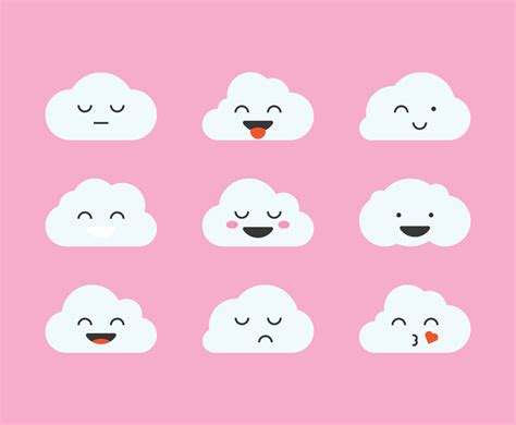 Cute Cartoon Clouds With Faces Kagutaba